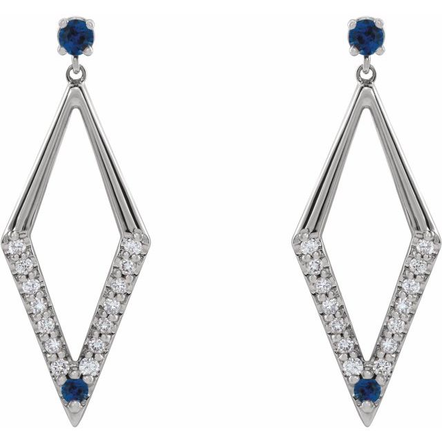 Truvy Blue Sapphire  Diamond Earrings