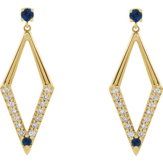 Truvy Blue Sapphire  Diamond Earrings