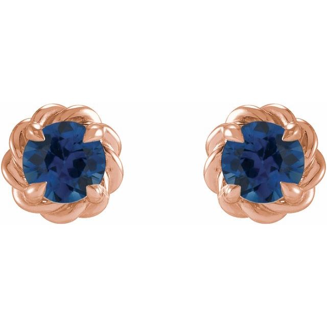 0.48 Ct Blue Sapphire Round Cut Tooba  in Silver 925
