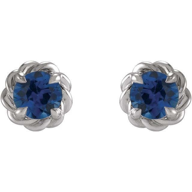 0.48 Ct Blue Sapphire Round Cut Tooba  in Silver 925