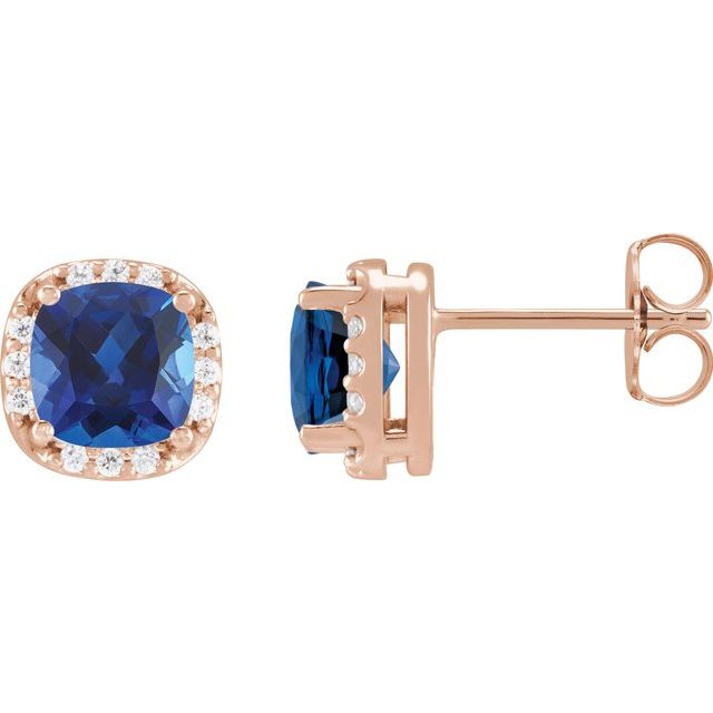 Taisiya Blue Sapphire  Diamond Earrings