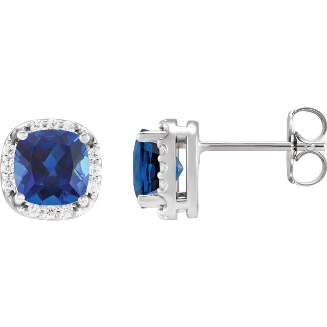 Taisiya 1.34 Carat Blue Sapphire  Diamond Earrings