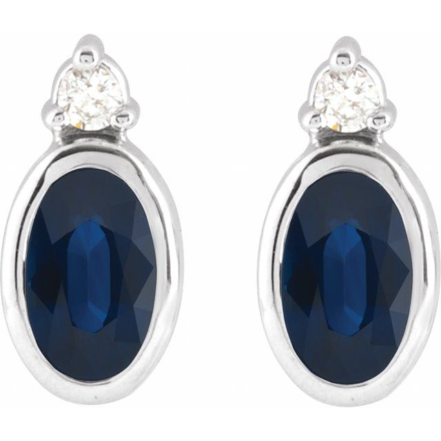 Tijah 0.73 Carat Blue Sapphire  Diamond Earrings