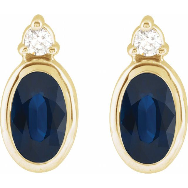 Tijah Blue Sapphire  Diamond Earrings
