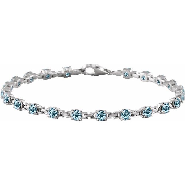 4.4 Ct Blue Topaz Round Cut Stefna  in Silver 925