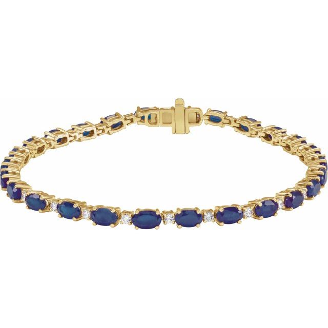 1 Ct Blue Sapphire Oval Cut Talicia  Bracelets in Silver 925