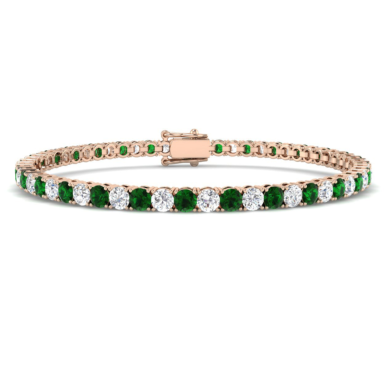 Green Emeral And Diamond Tennis Bracelet