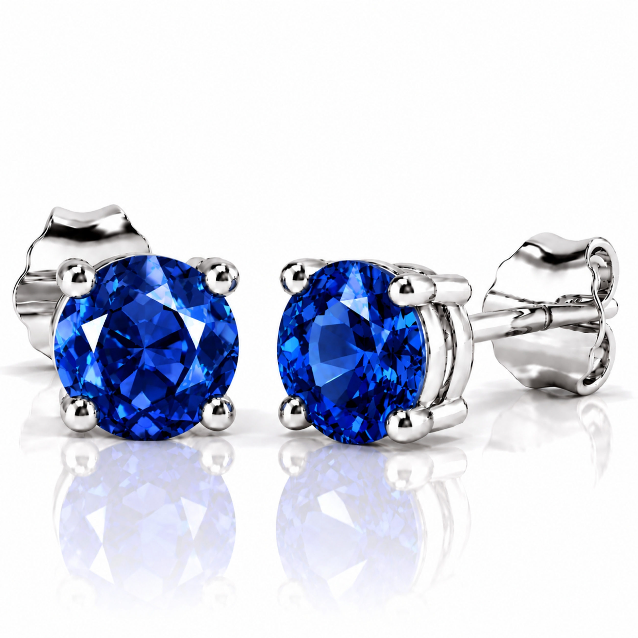 1.00ct Lab-Grown Birthstone Stud Earrings – Sterling Silver | Round & Oval | All 12 Months