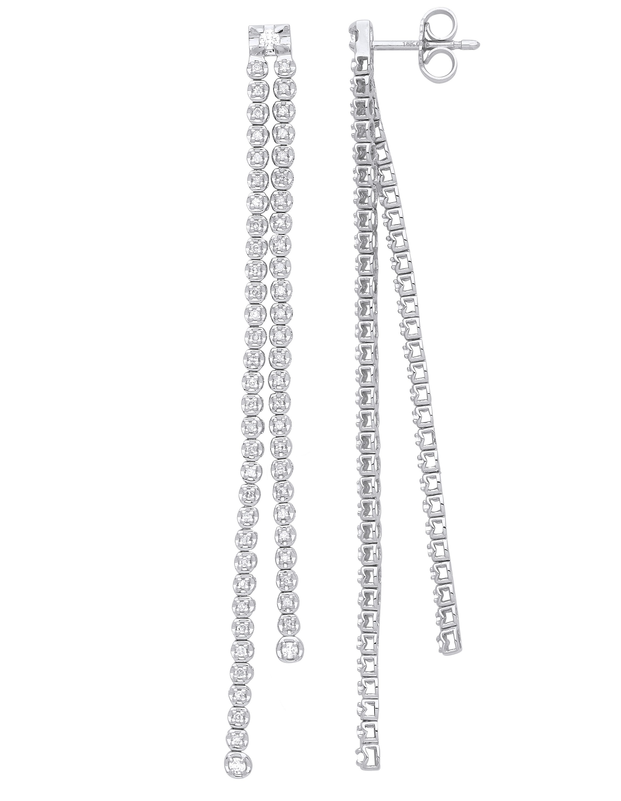 1.1 Ct Natural Round Cut Lindzai  Designer Diamond Earrings in Silver 925