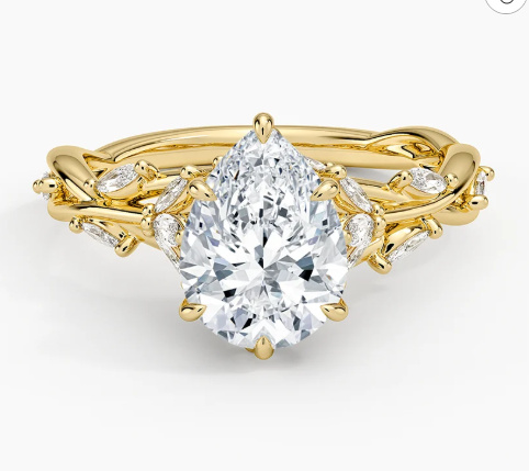 Ivy Pear Cut Vine Diamond Engagement Ring