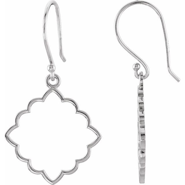 Baheela Diamond Sterling Silver Metal Earrings in 9K White Gold