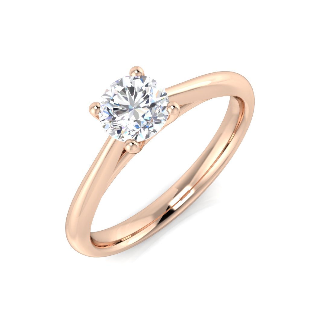 4 Prong Set Natural Engagement Diamond Ring