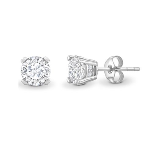 Jasmine Natural 4 Prong  Diamond Earrings