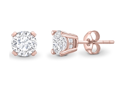 0.1 Ct Lab-Created Round Cut Jasmine  Studs Diamond Earrings in 9K White Gold