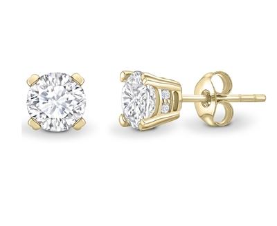 0.1 Ct Lab-Created Round Cut Jasmine  Studs Diamond Earrings in 9K White Gold