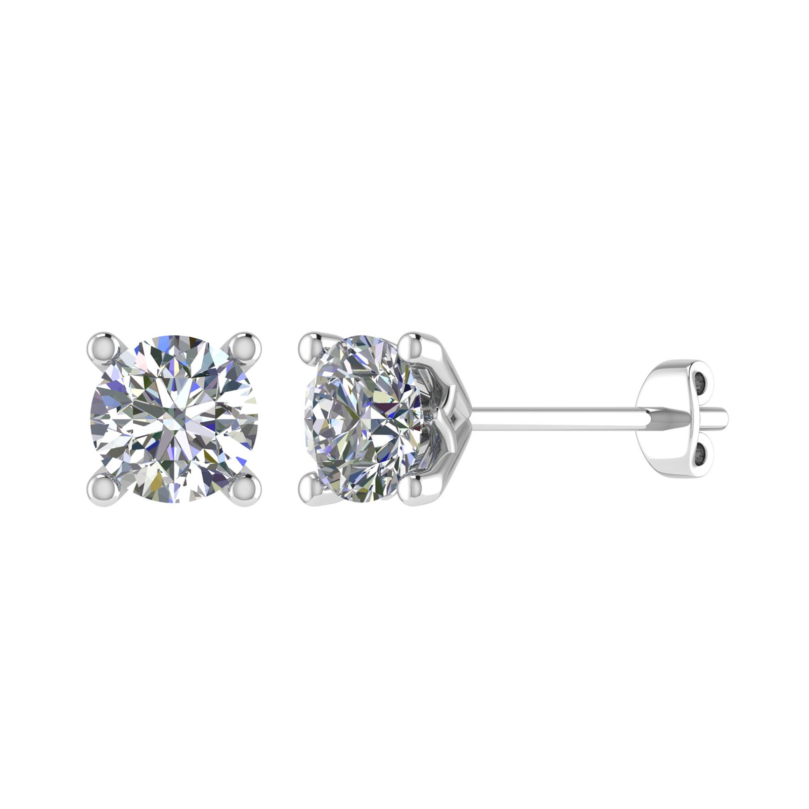 0.1 Ct Lab-Created Round Cut Janiah  Studs Diamond Earrings in Silver 925