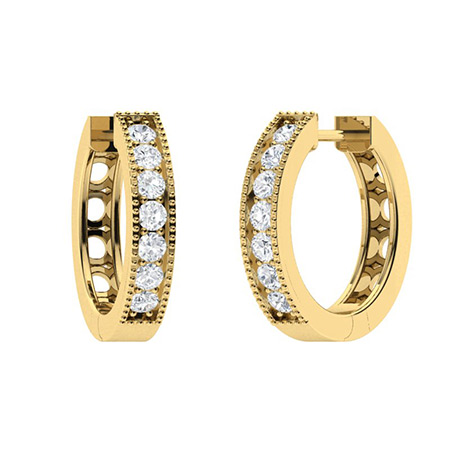 Kimora Natural Milgrain Set  Diamond Earrings