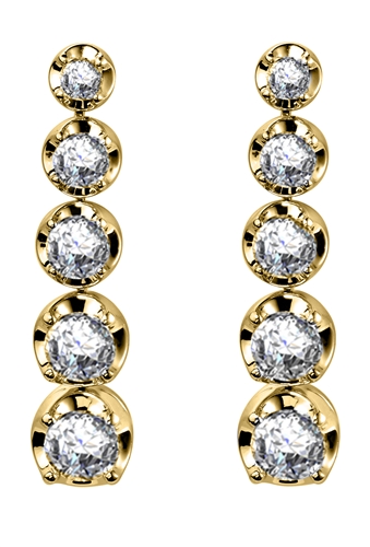 Luilda Natural 4 Prong Set  Diamond Earrings