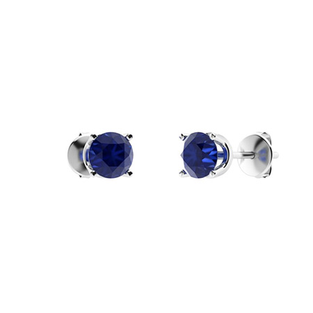 0.15 Ct Blue Sapphire Round Cut Badiha  in 9K White Gold