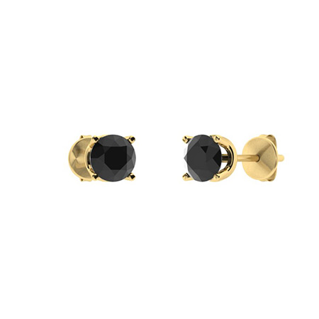 0.2 Ct Black Round Cut Haylea  Studs Diamond Earrings in Silver 925