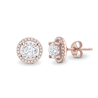 0.1 Ct Lab-Created Round Cut Jaimee  Halo Diamond Earrings in Silver 925