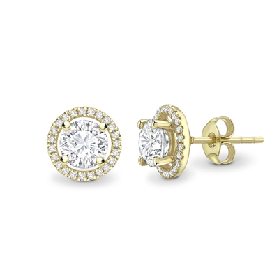 0.1 Ct Lab-Created Round Cut Jaimee  Halo Diamond Earrings in Silver 925