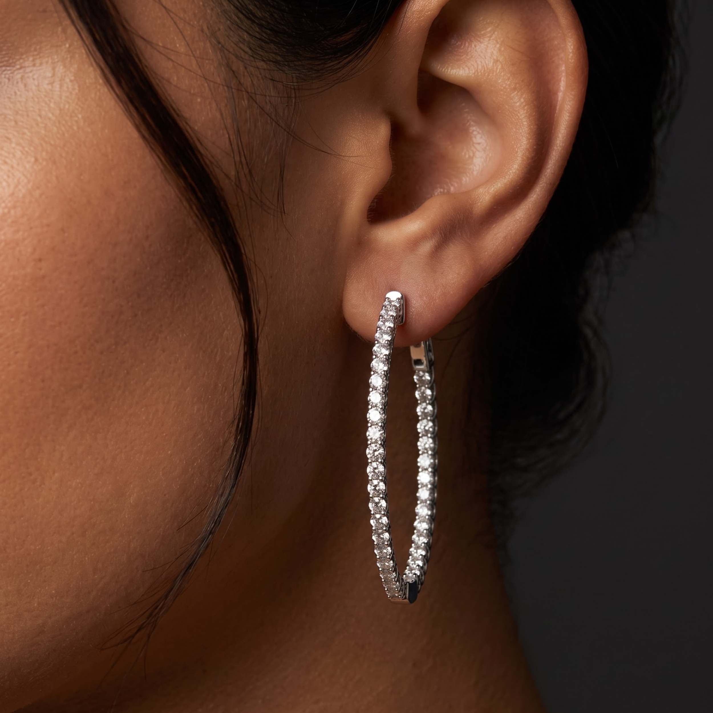 Felistas 0.55 - 2.50 Carat Claw Set Hoop Diamond Earrings | Sunshine Diamonds