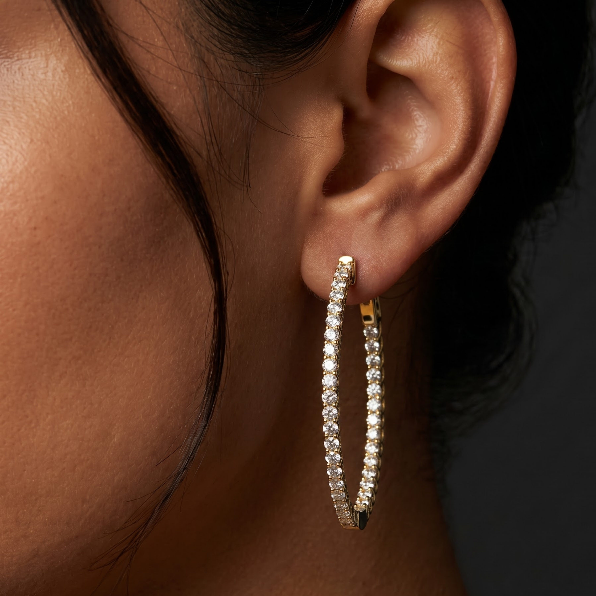 Felistas 0.55 - 2.50 Carat Claw Set Hoop Diamond Earrings | Sunshine Diamonds
