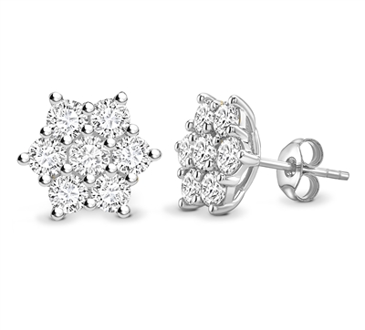 Diamond Cluster Earrings