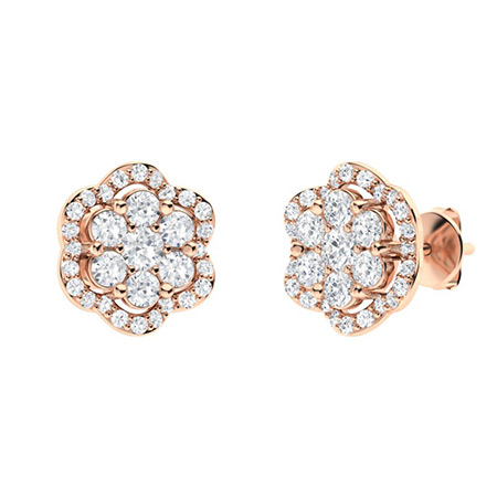 Kailin Natural Prong Set  Diamond Earrings