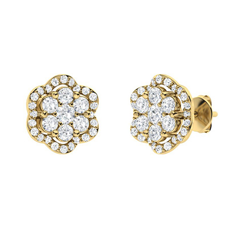 Kailin Natural Prong Set  Diamond Earrings