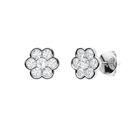 Illusion Plate Prong Setting Stud Diamond Earrings