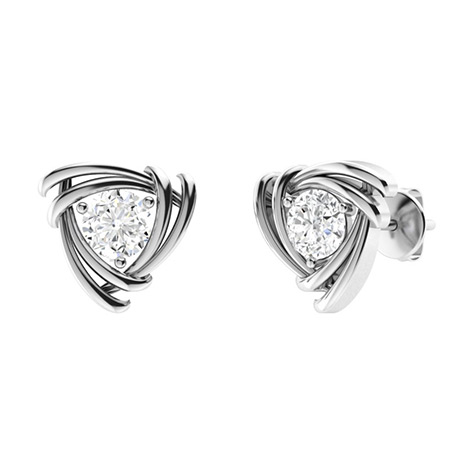 Illusion Plate Prong Setting Stud Diamond Earrings