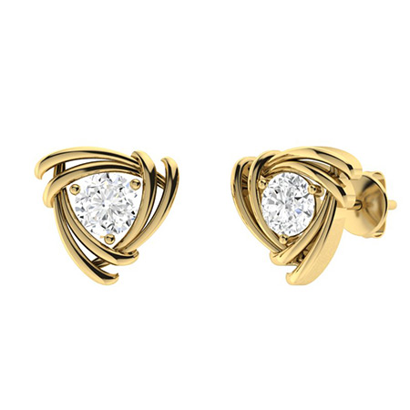 Illusion Plate Prong Setting Stud Diamond Earrings