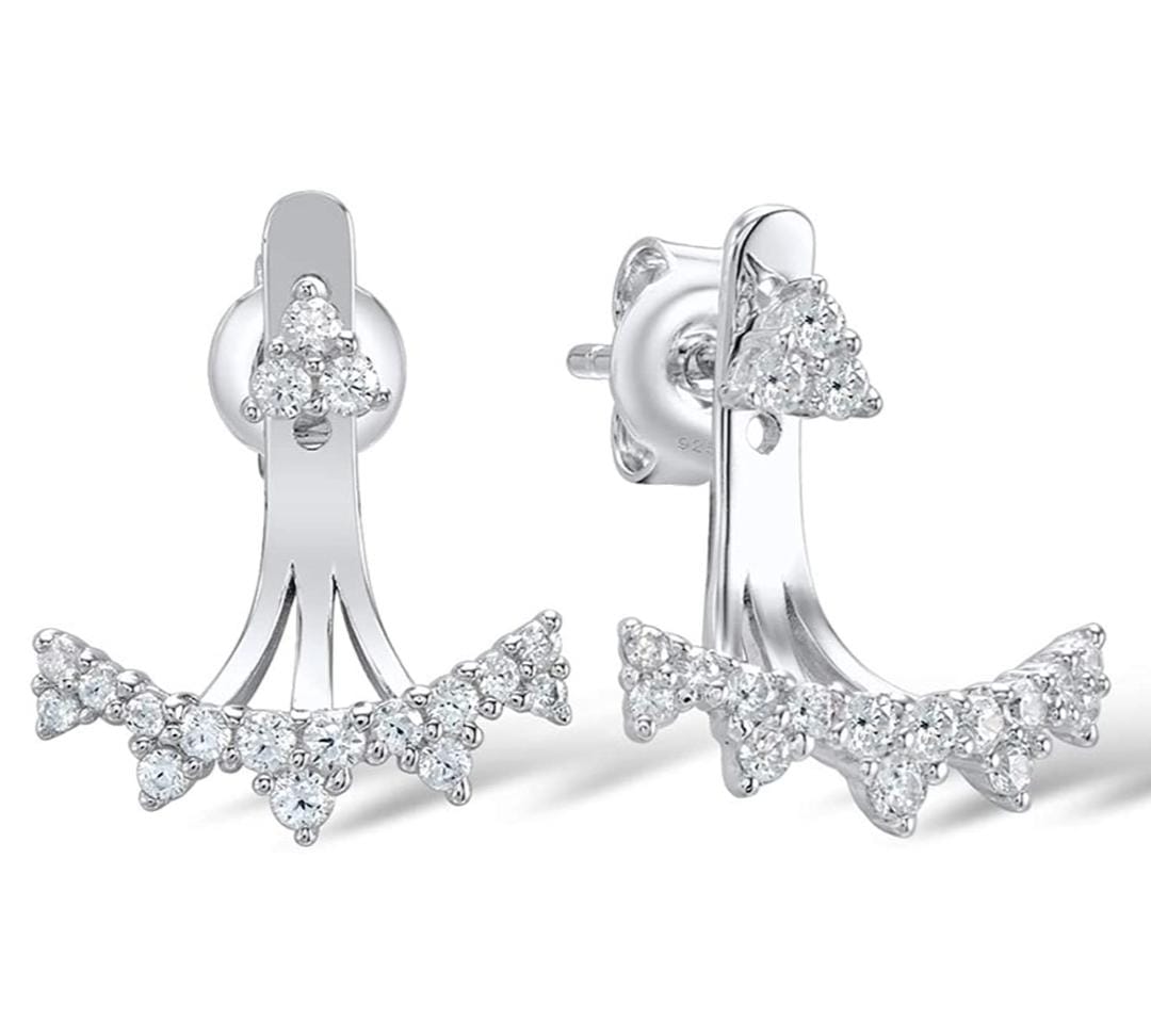 0.25 Ct Natural Round Cut Gillota  Diamond Earrings in 9K White Gold