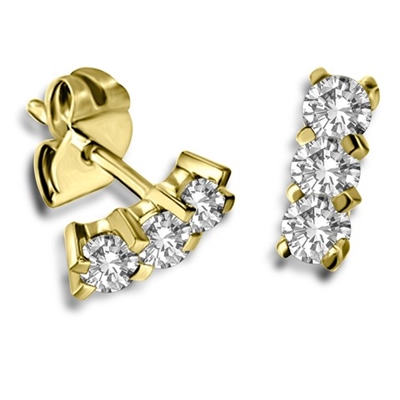 Lusy Natural Prong Set  Diamond Earrings