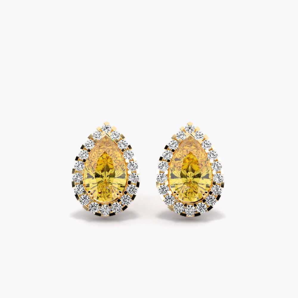 Harmoni Yellow Double Prong  Diamond Earrings