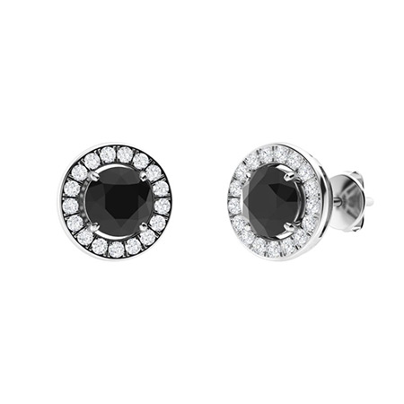 Hamida 1.00 - Carat Black 4 Prong  Diamond Earrings