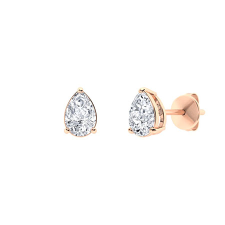 1.00 Carat Pear Shaped Moissanite Earrings