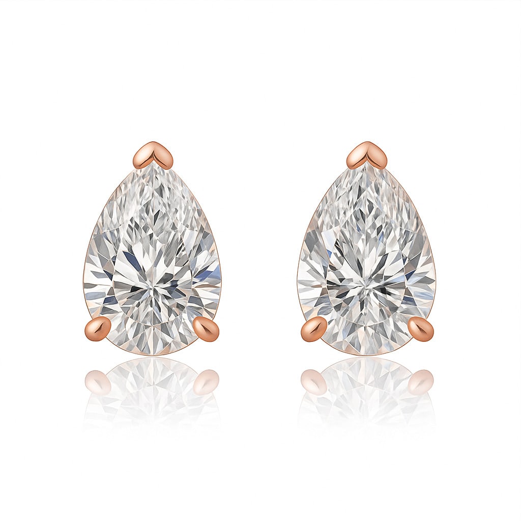 0.2 Ct Lab-Created Pear Cut Jazlyn  Studs Diamond Earrings in Silver 925