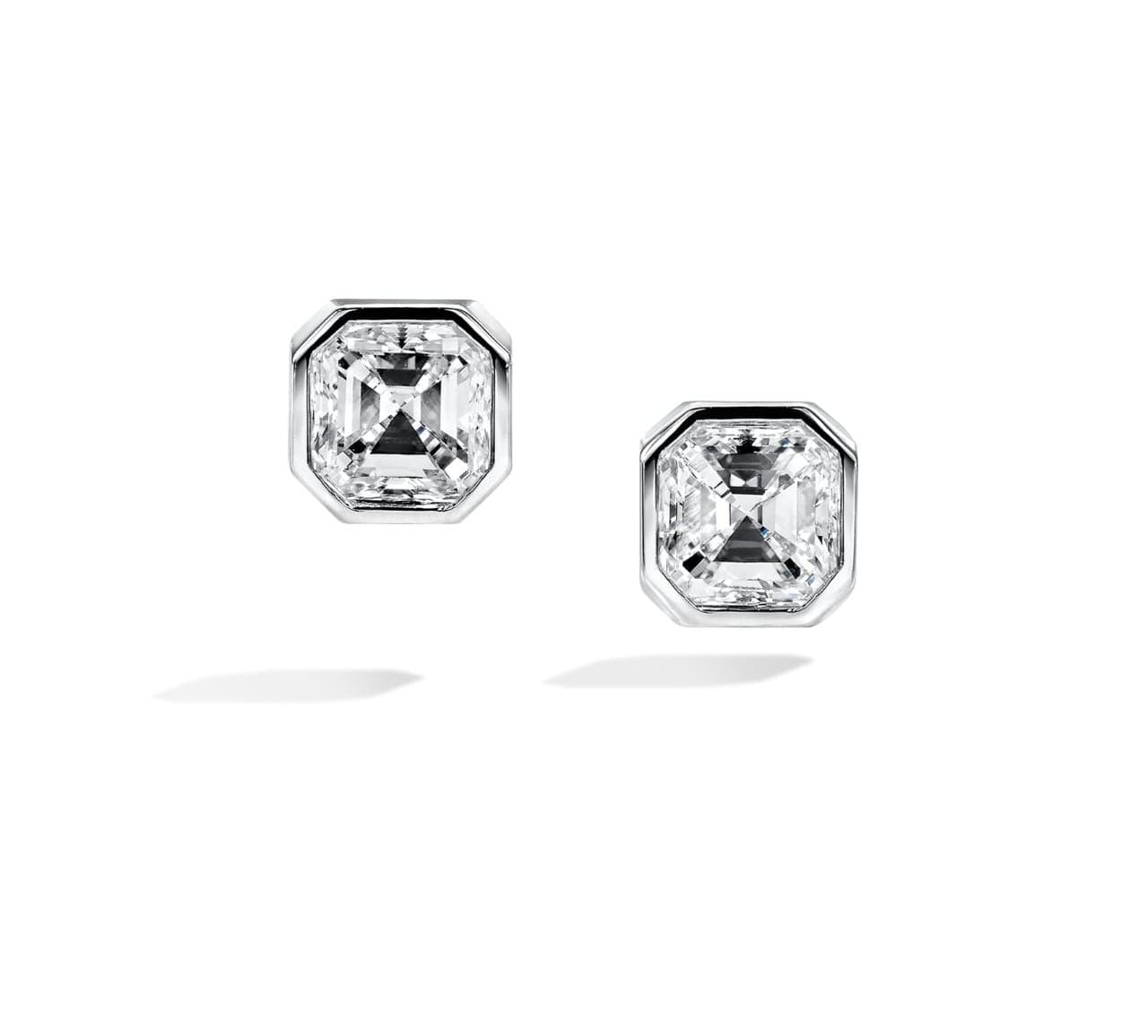 0.1 Ct Lab-Created Asscher Cut Judith  Studs Diamond Earrings in Silver 925
