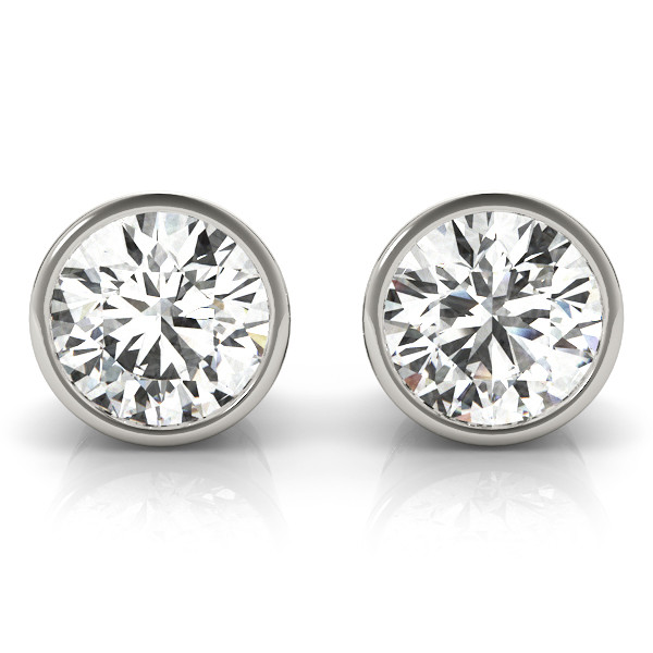 0.1 Ct Lab-Created Round Cut Jaylah  Studs Diamond Earrings in 9K White Gold