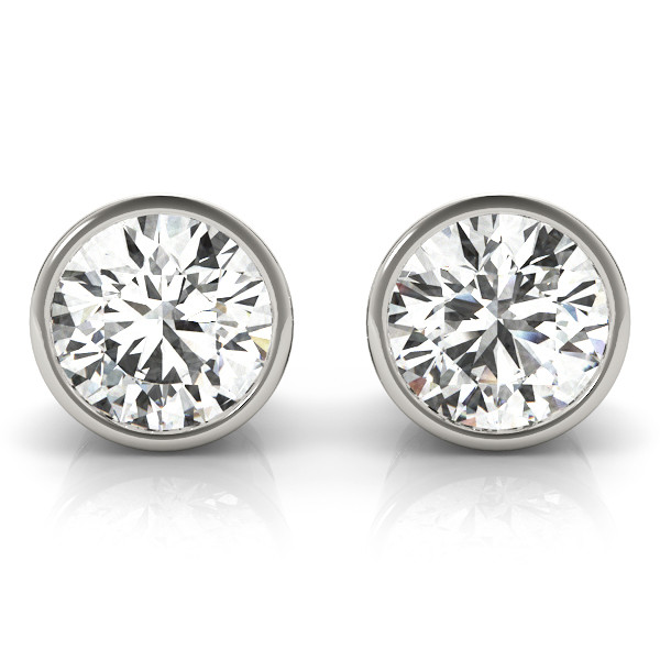 0.10-3.00 Carat Round Bazel Setting Fashionable Solitaire Diamond Stud Earrings