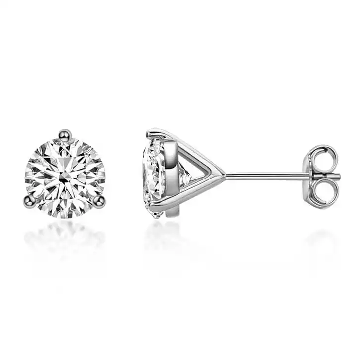 0.1 Ct Lab-Created Round Cut Jazzlyn  Studs Diamond Earrings in Silver 925