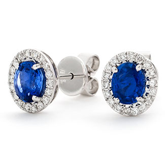 Antoonia 1.00 Carat Blue Sapphire  Diamond Earrings