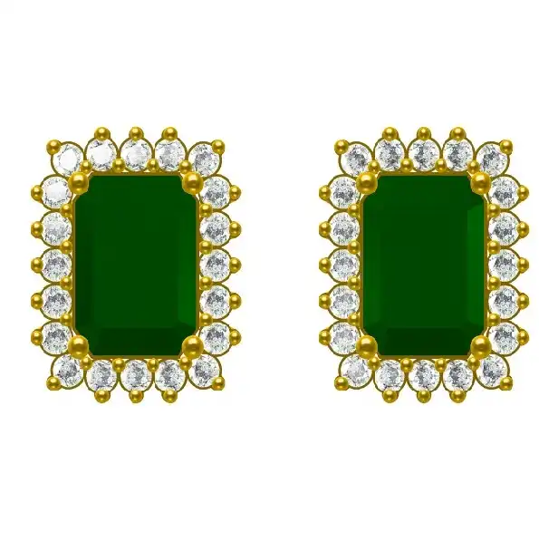 Alojzija Emerald  Diamond Earrings