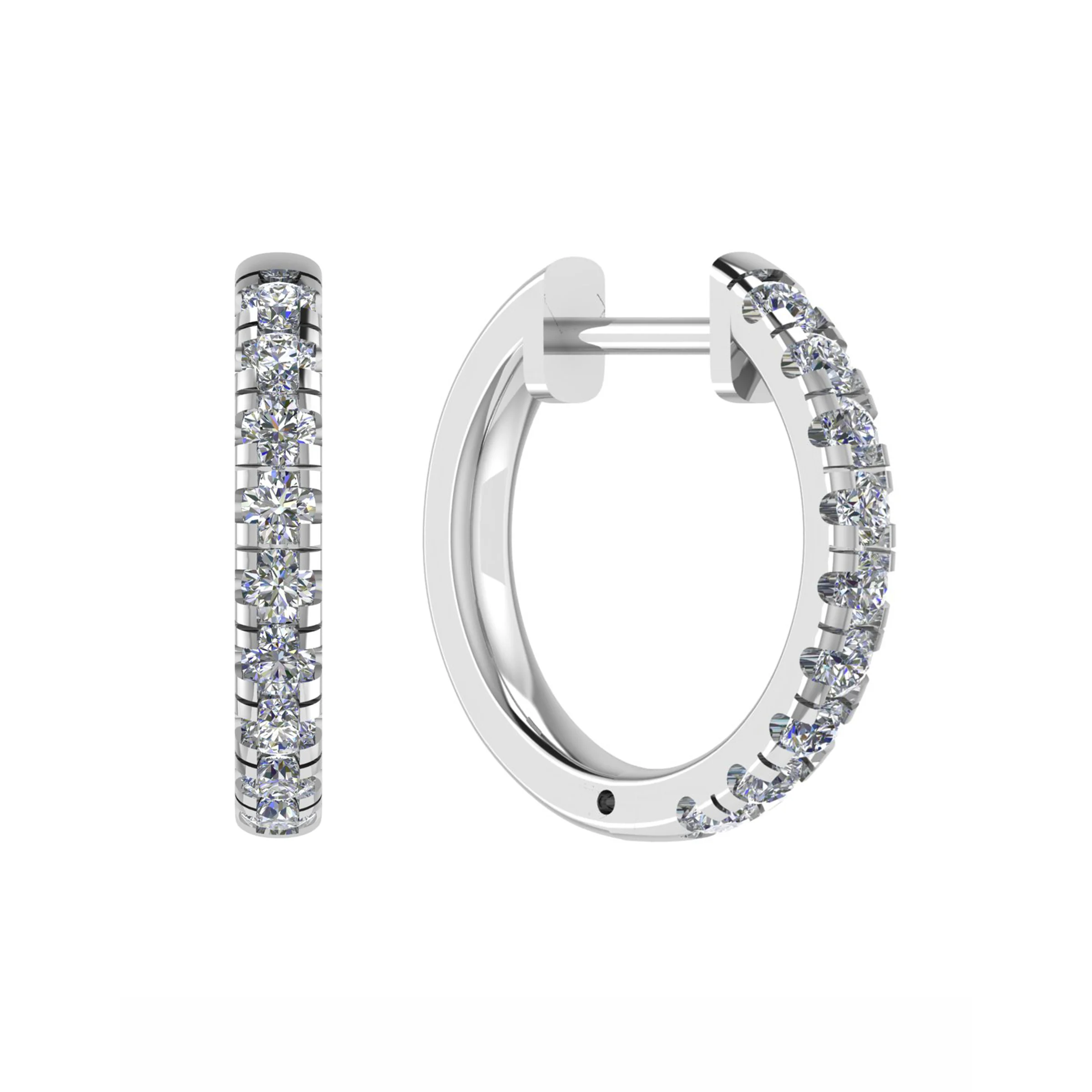 0.50 - 3.00 Carat Natural And Lab Grown  Round Diamond Classic Hoop Earrings 