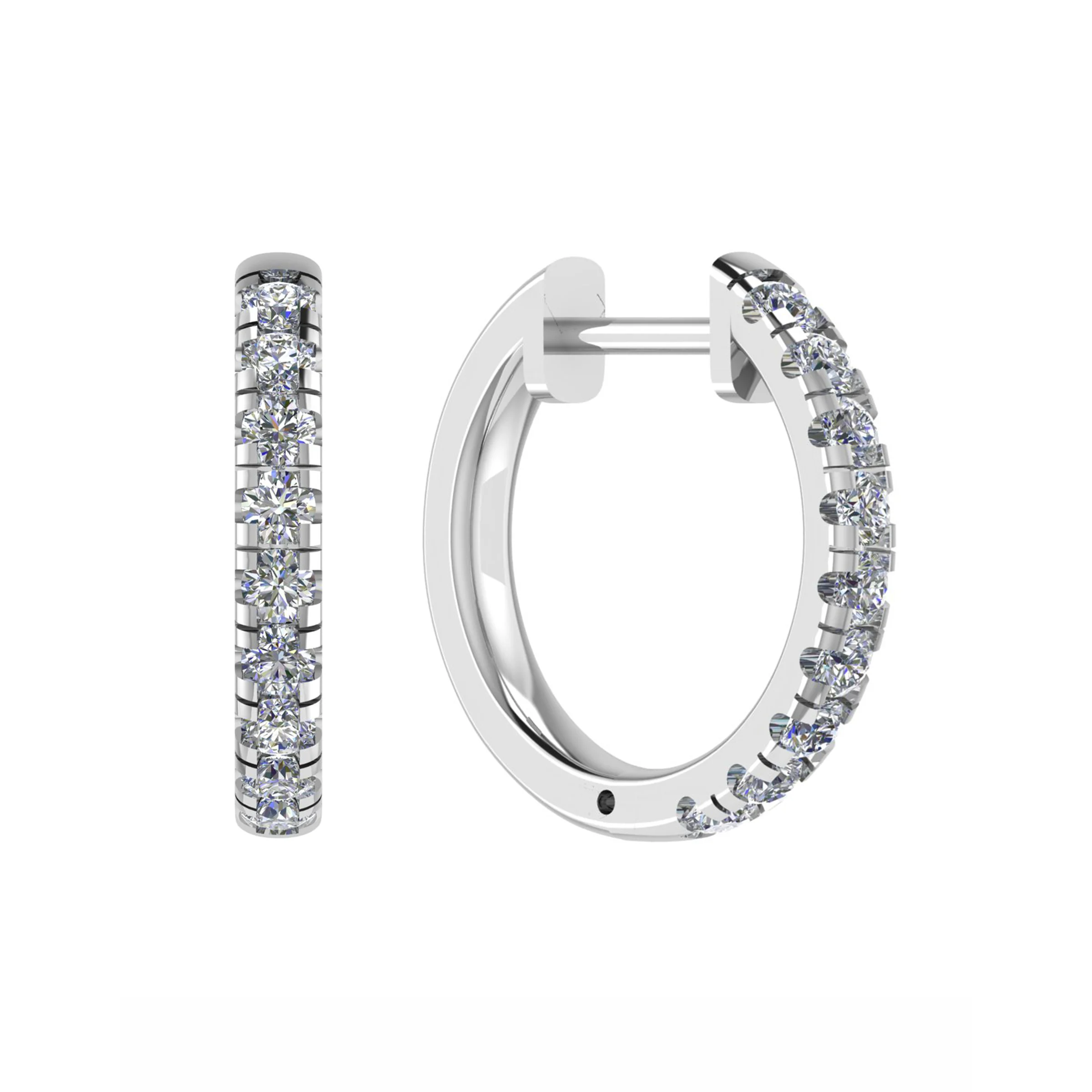 0.5 Ct Natural Round Cut Kaci  Hoop Diamond Earrings in 18K White Gold