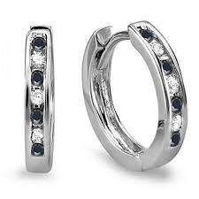 0.5 Ct Black Diamond Round Cut Helaine  in 9K White Gold
