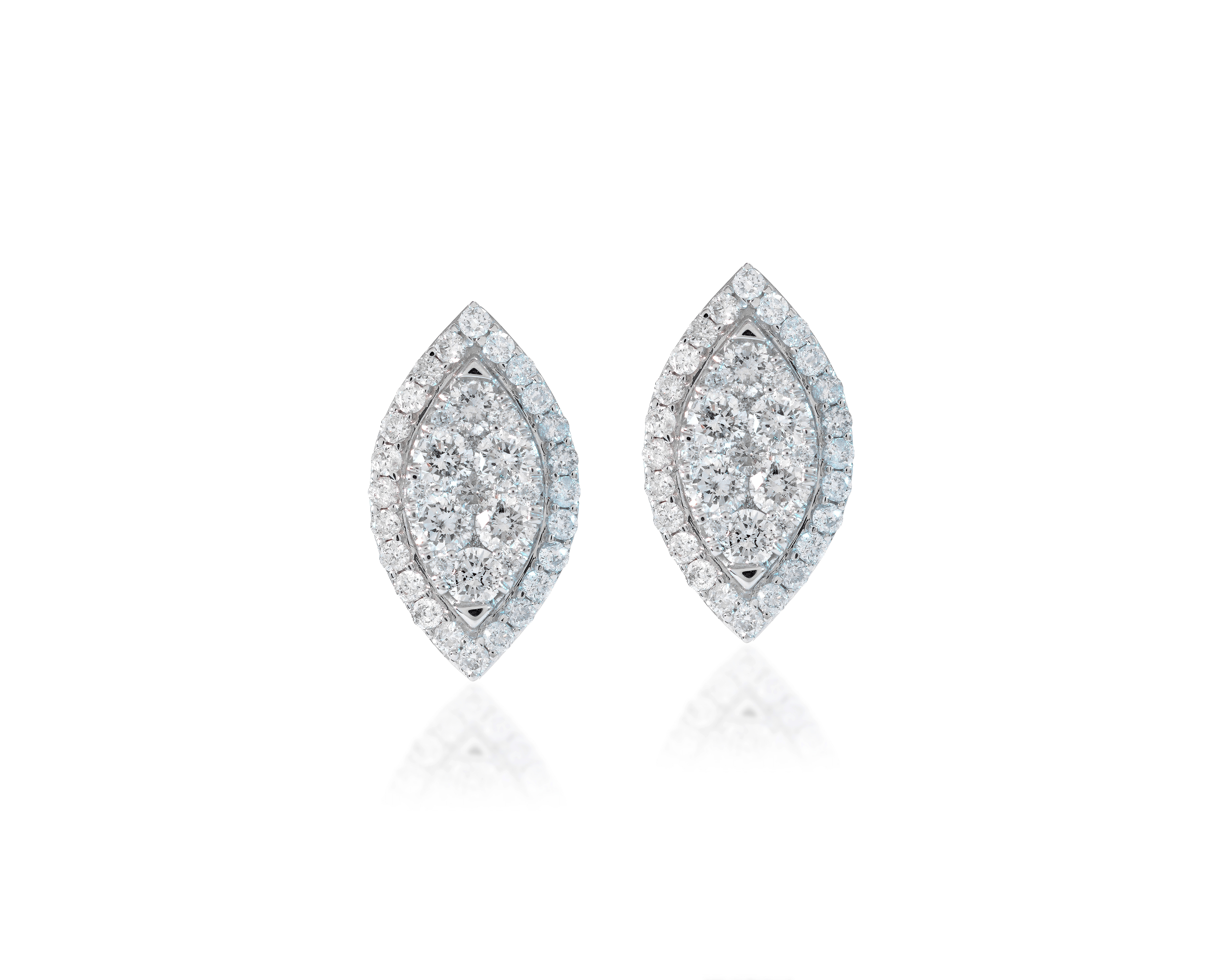 Gena 0.20 Carat Natural Prong Set Cluster Diamond Earrings